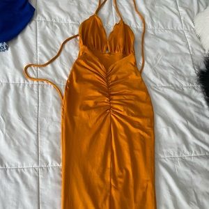 Oh Polly orange fitted dress ONLY WORN ONCE in great condition